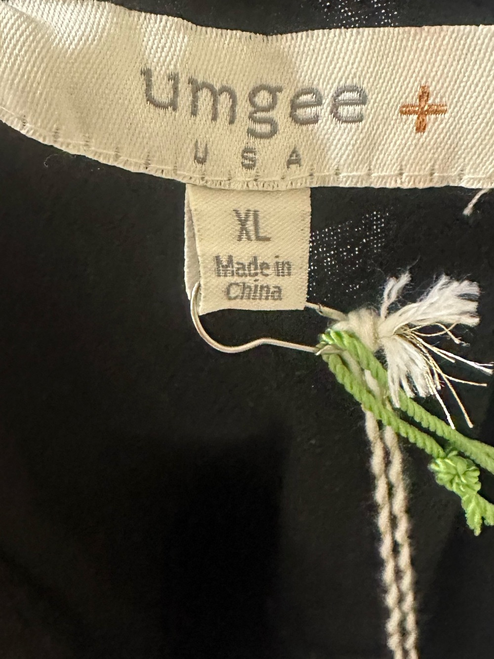 Umgee Black Linen Blend Baby Doll Top Size XL - Picture 6 of 7